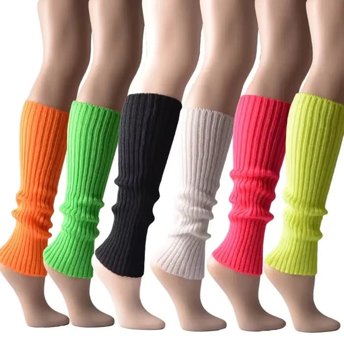 Jambières en tricot de couleur néon pour femmes