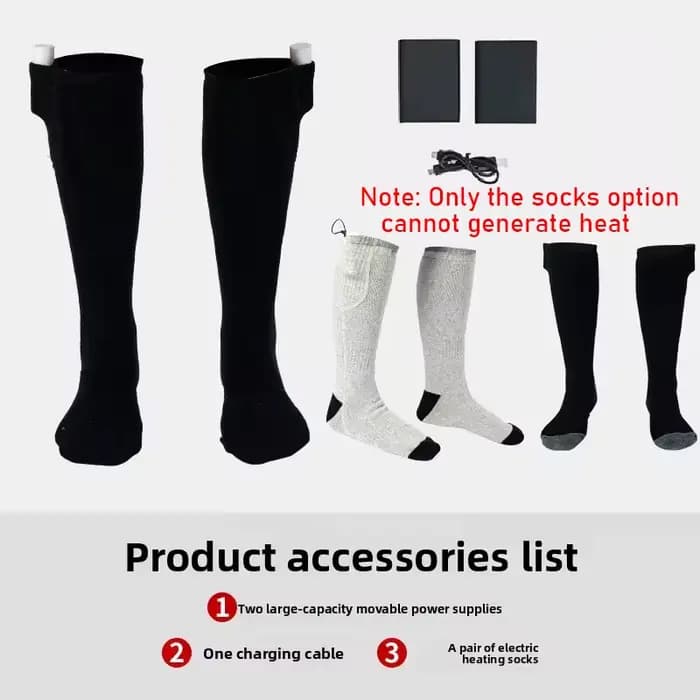 Chaussettes chauffantes électriques rechargeables USB 3 Modes de chauffage