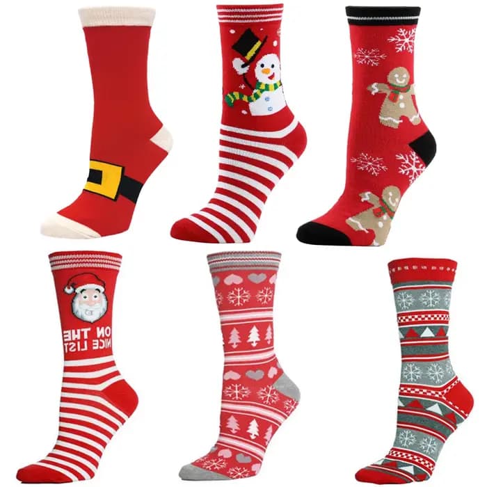 1 paire de chaussettes de noël en forme d'élan pour femmes et hommes