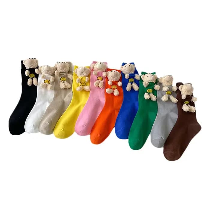 Dongdaemun-Chaussettes coréennes mignonnes en forme d'ours