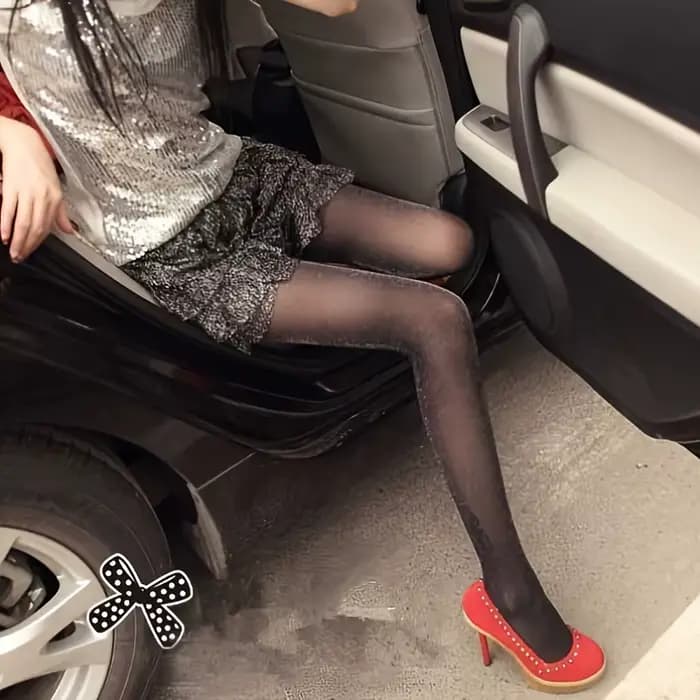 Collants transparents noirs brillants pour femmes