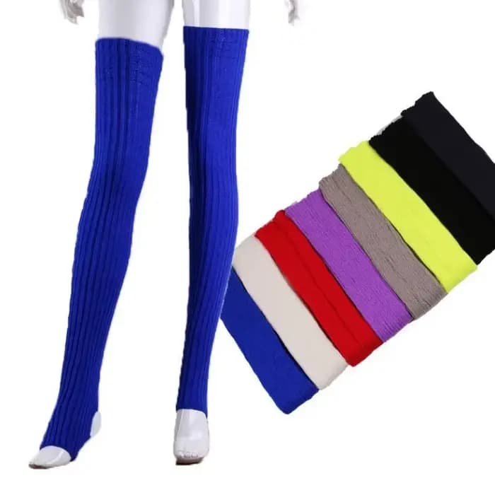 Jambières pour femmes hiver chaud cheville Stretch tricoté cuisse haute sur genou longues chaussettes dames botte chaussette guêtre femme bas