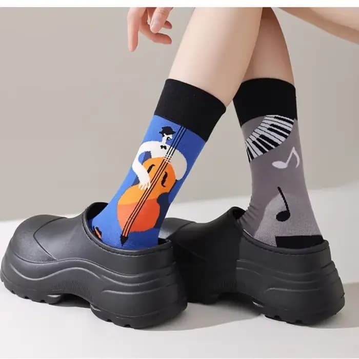 1 paire homme femmes chaussette originale AB marée chaussettes Van Gogh phare animaux marins