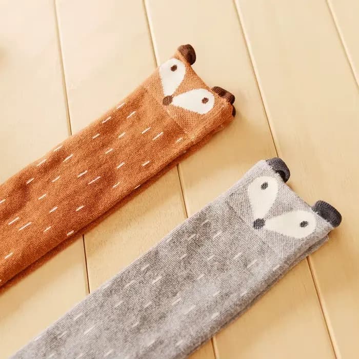 0 à 4 Y enfants dessin animé chaussettes souris renard motif style bébé chaussettes coton enfants garçon fille genou jambe haute chaud enfant chaussette
