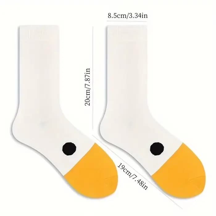 1 paire de chaussettes de sport en coton amusantes et originales à motif tête d'oie