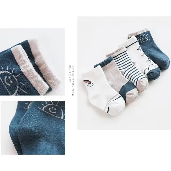 Chaussettes mi-tube en coton peigné bio pour bébé