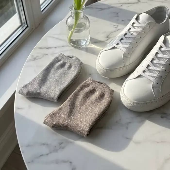 5 paires de chaussettes courtes métalliques scintillantes pour femmes