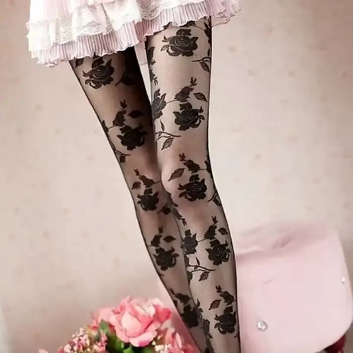 Sexy Rose Collants Femmes Collant Femme Mince Transparent