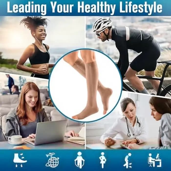 Chaussettes de Compression à fermeture éclair pour hommes et femmes