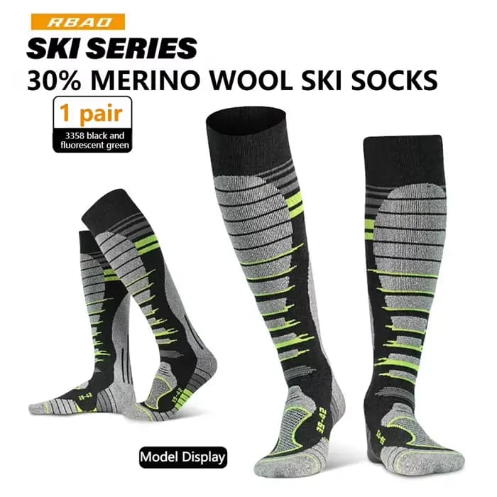 GTUBIKE chaussettes de Ski en laine mérinos