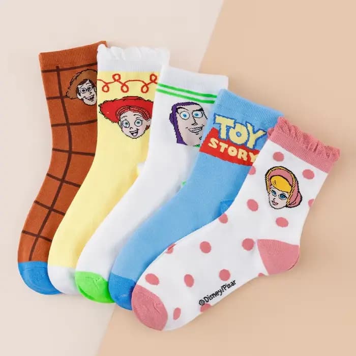 5 paires de chaussettes mignonnes pour femmes Toy Story