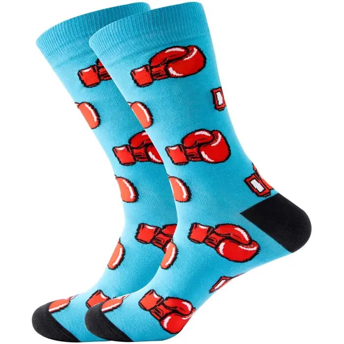 2023 NEW Funny Men Socks Cotton Harajuku Guitar Beer Boxing Gloves Skull Chess Clown Sieve Hip Hop