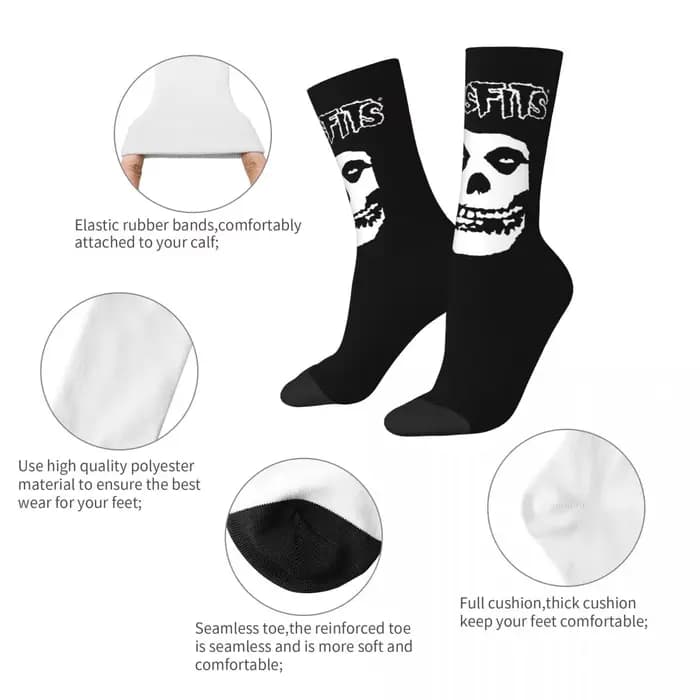 Misfits-Chaussettes de football longues en polyester pour hommes et femmes