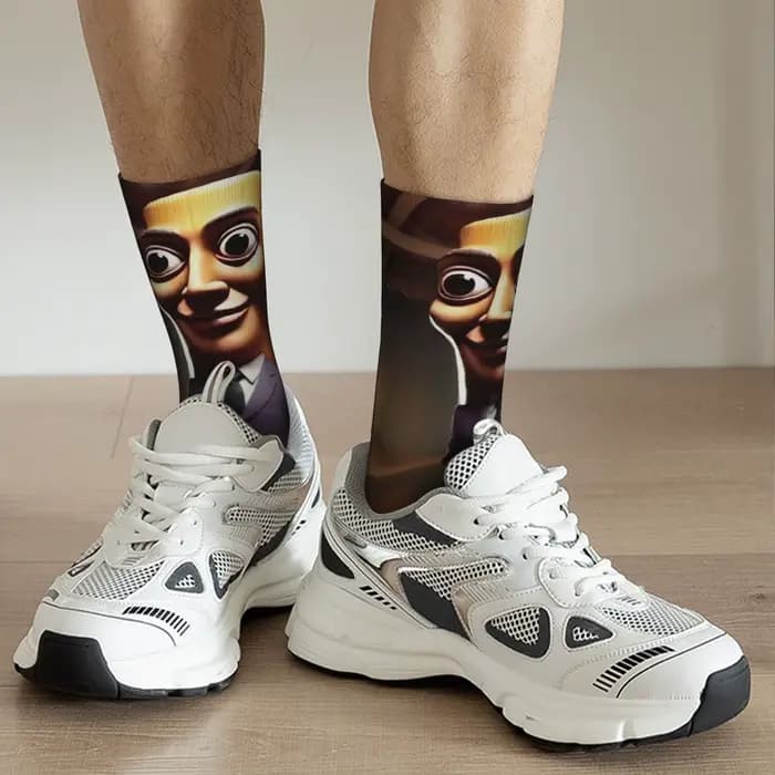 Chaussettes amusantes Tung Tung Tung Sahur 12 Hip Hop à motif imprimé sans couture pour hommes, chaussettes fantaisie pour hommes