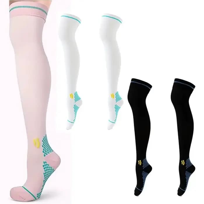 Chaussettes de sport de compression allongées pour hommes et femmes, pour course à pied, fitness, randonnée, cyclisme, varices