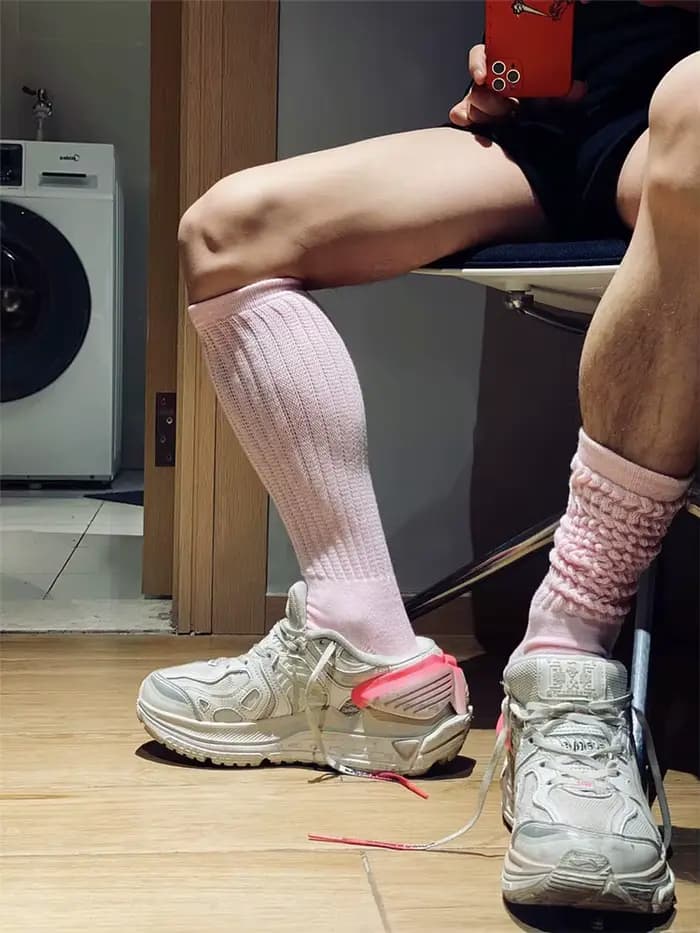 Chaussettes pour hommes jaune vert rose noir blanc couleur unie