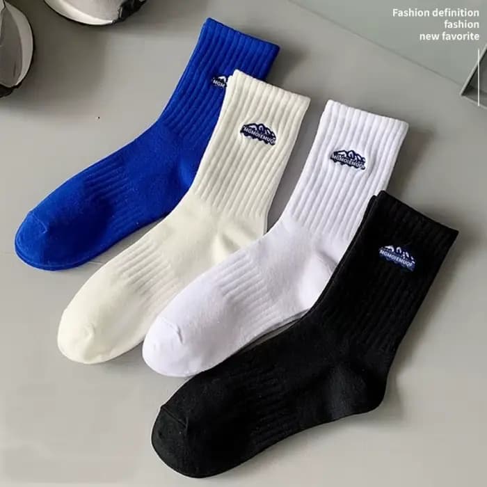 Chaussettes mi-mollet côtelées rétro pour hommes