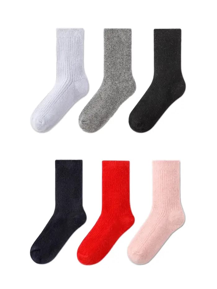 1 paire de chaussettes en cachemire épaisses et chaudes