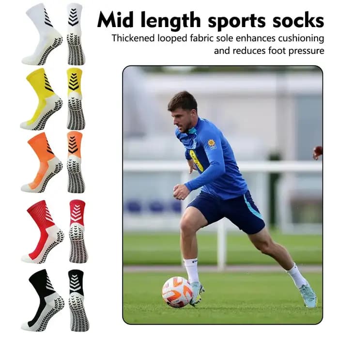 1 paire de chaussettes de football antidérapantes