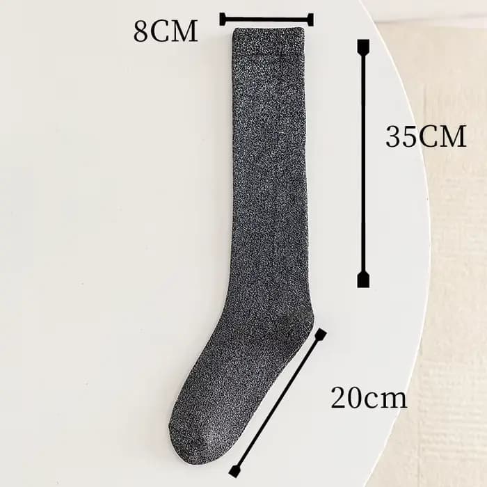 Chaussettes rayées à paillettes brillantes pour femmes