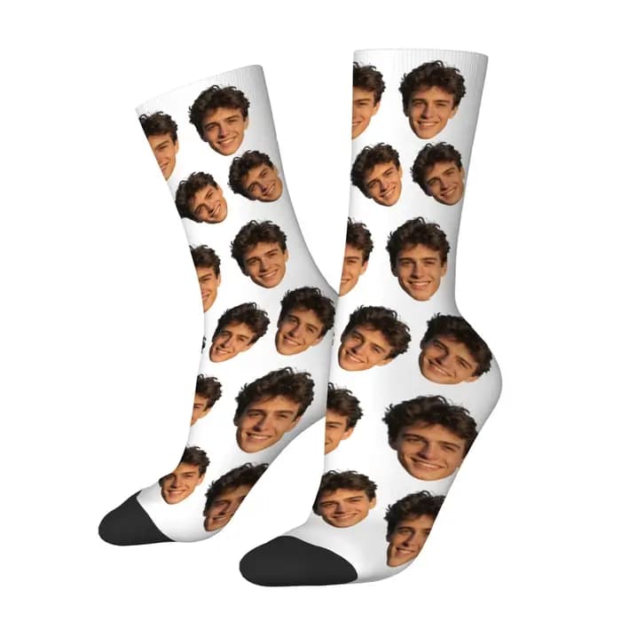 Chaussettes personnalisées avec photo de visage d'avatar pour hommes