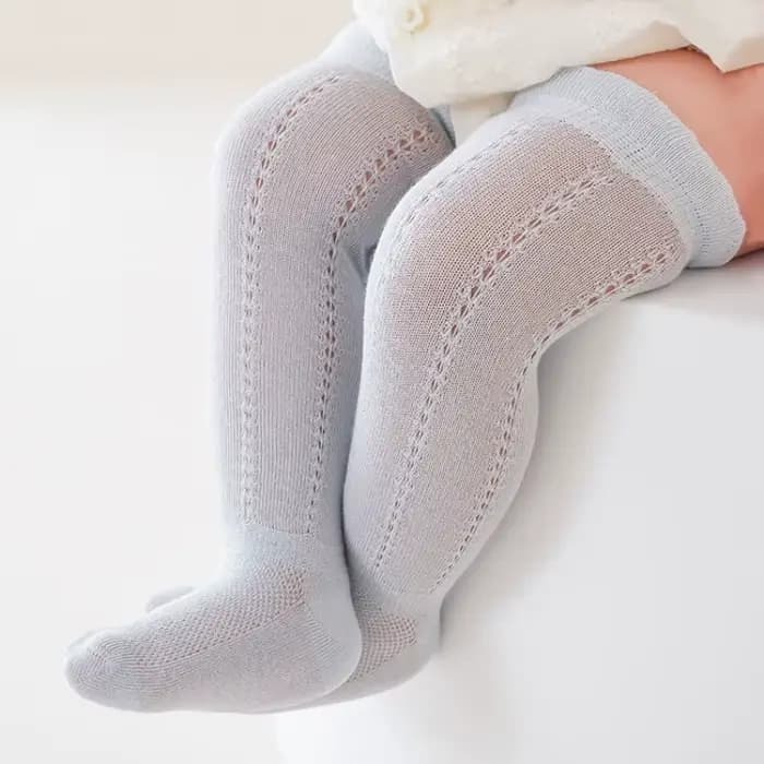 Chaussettes longues ajourées pour bébé, maille respirante en coton désossé, chaussettes hautes d'été pour nouveau-né, filles et garçons de 0 à 2 ans