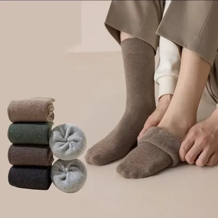 Chaussettes mi-tube chaudes en pur coton pour hommes