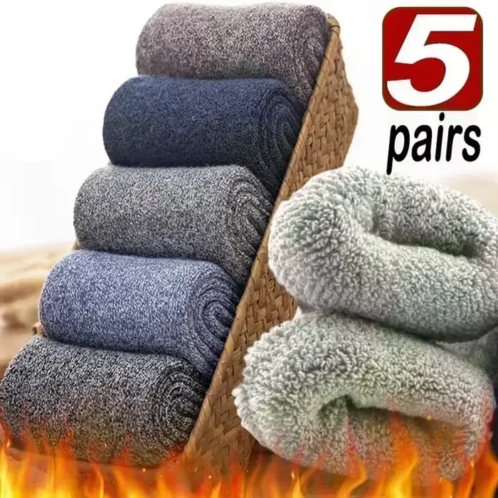 Chaussettes en laine mérinos pour hommes, chaussettes super optiques, chaussettes en cachemire antigel décontractées, haute qualité, Harajuku, rétro, neige, chaud, hiver, 5 paires