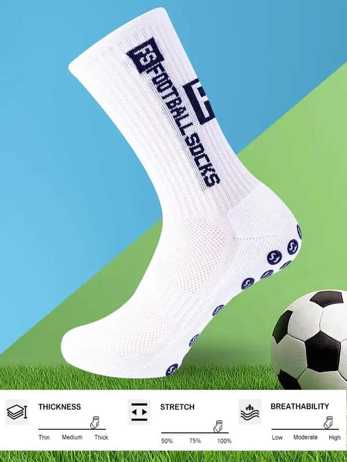 4 paires de nouvelles chaussettes de football FS mi-tube collées pour l'entraînement sportif et la compétition