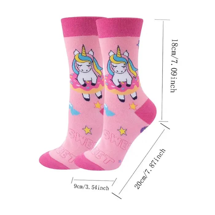 3 paires de chaussettes pour femmes de la série licorne