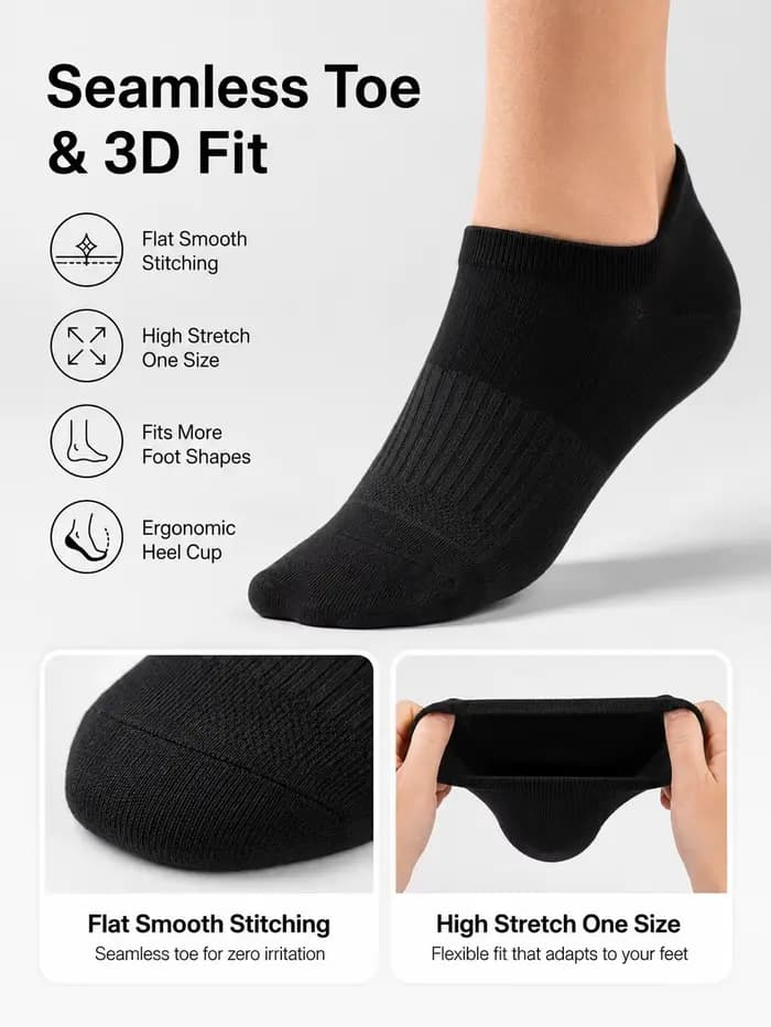 1/3/6 paires de chaussettes de sport basses pour hommes