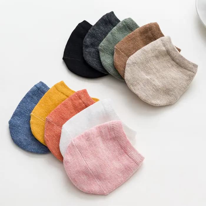 10 pièces = 5 paires avant-pied demi-pied orteil chaussettes femmes été chaussettes invisibles couverture femme respirant No Show chaussettes couleur bonbon
