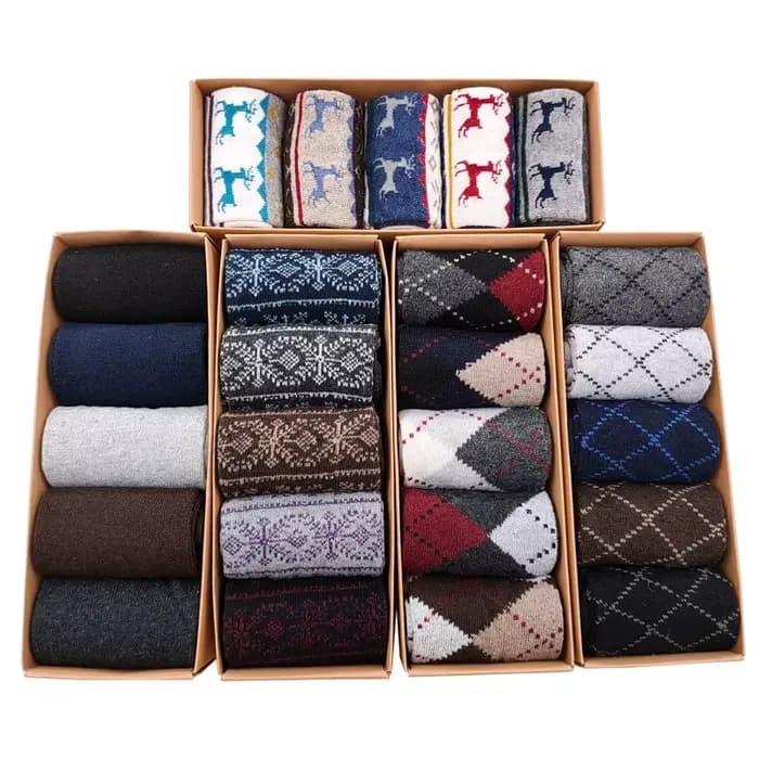 Lot de 5 paires de chaussettes décontractées en coton pour hommes