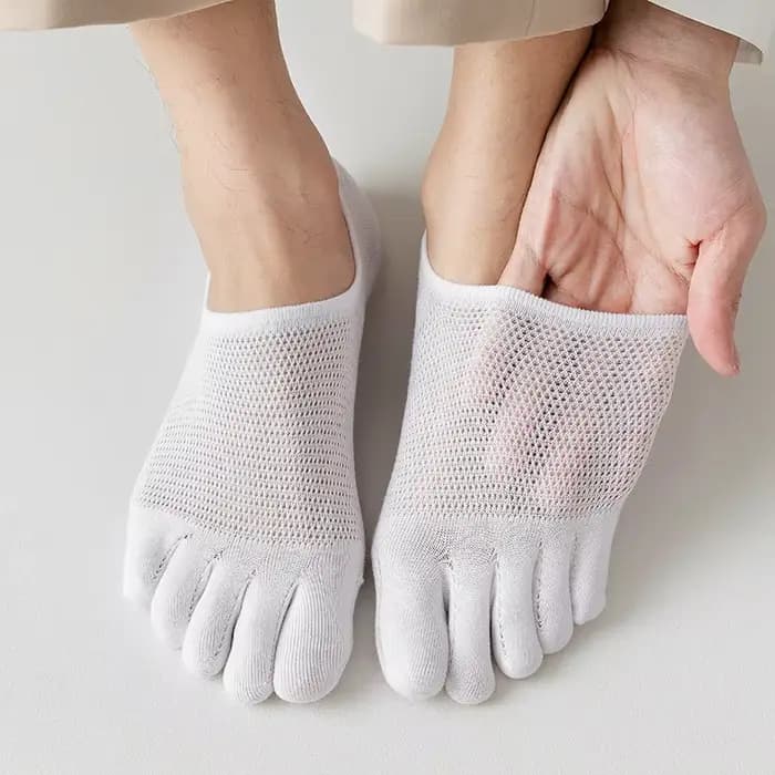 3 paires/lot chaussettes pour hommes respirant sueur nouveauté orteil