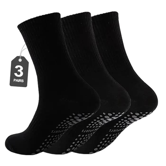 3 paires de chaussettes Pilates pour femmes avec sangles de préhension pour le yoga