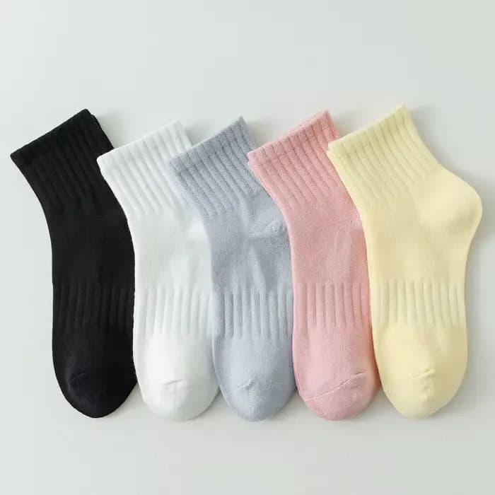 5 paires/lot coton chaussette femmes nouveau frais couleur unie respirant décontracté