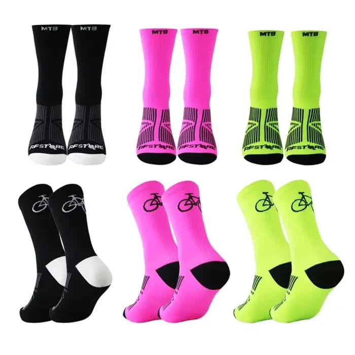 1 paire de chaussettes de cyclisme professionnelles respirantes pour vélo de route et vtt