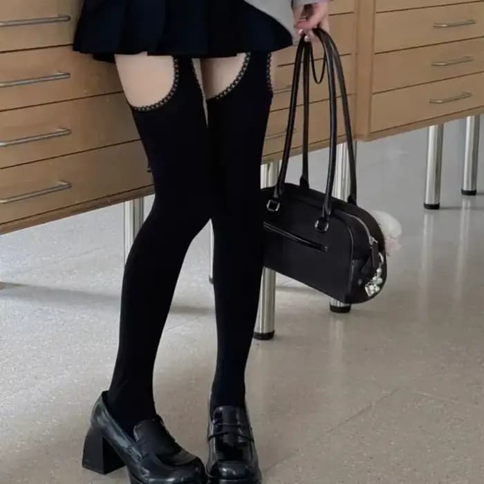 Collants en velours à larges bandes pour femmes