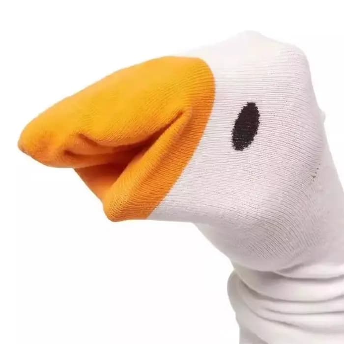 Chaussettes amusantes en coton à motif de canard hip-hop et tête d'oie