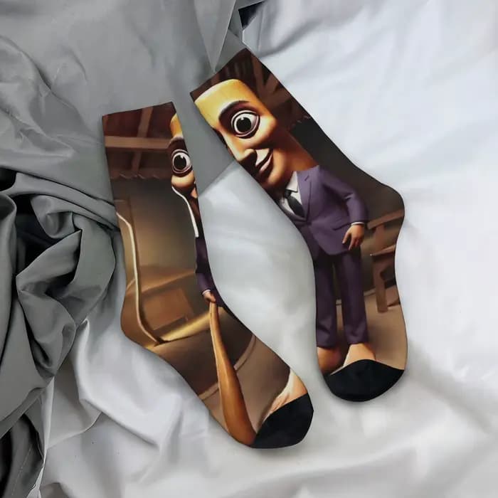 Chaussettes amusantes Tung Tung Tung Sahur 12 Hip Hop à motif imprimé sans couture pour hommes, chaussettes fantaisie pour hommes
