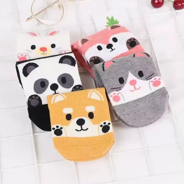 5 paires de chaussettes tricotées amusantes et mignonnes pour femmes