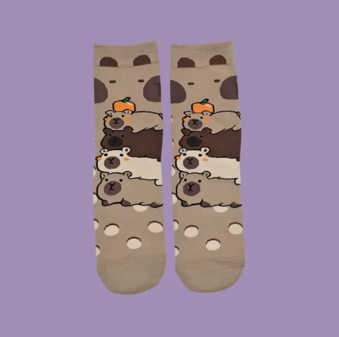 Chaussettes Capybara d'animaux de dessin animé