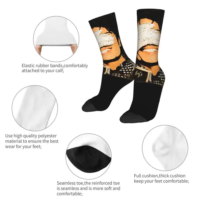 Chaussettes décontractées MJ Sparkling Glove Portrait pour hommes et femmes