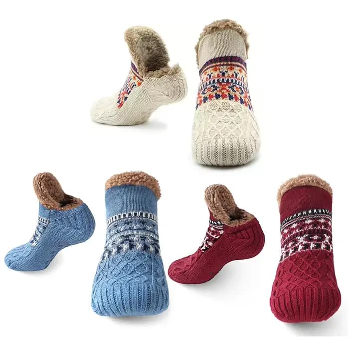 Chaussettes thermiques épaisses antidérapantes pour hommes/femmes