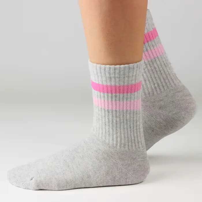 4 paires de chaussettes de sport longues pour filles roses