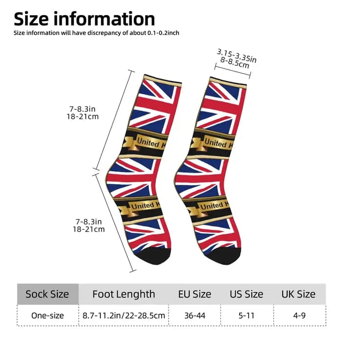 Chaussettes personnalisées avec impression drôle de drapeau du royaume-uni pour femmes et hommes, chaussettes extensibles pour l'été, l'automne et l'hiver de la grande-bretagne