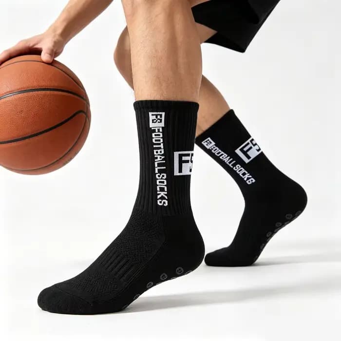 2 paires de chaussettes de football et de rugby unisexes pour hommes et femmes, antidérapantes, respirantes, résistantes aux chocs, pour l'exercice athlétique