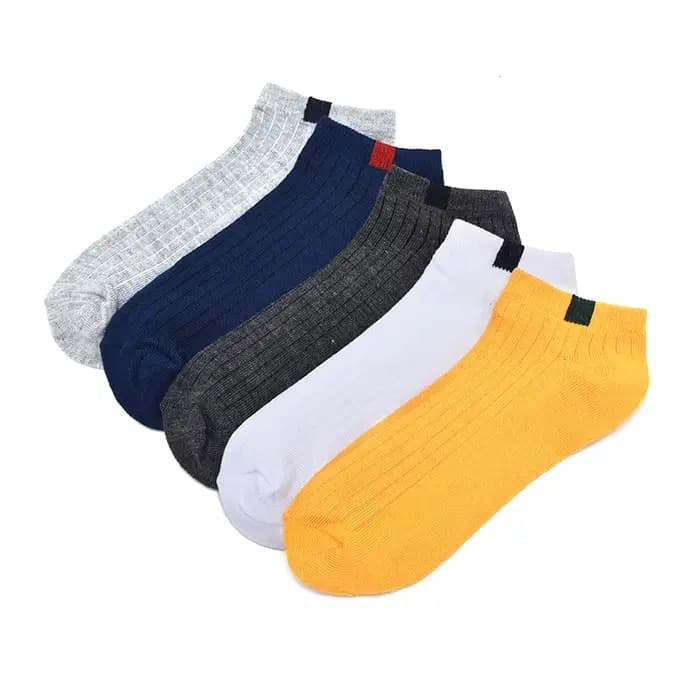Hommes 10 couleurs tissé étiquette Comfo rtable coton chaussette pantoufles courtes cheville chaussettes