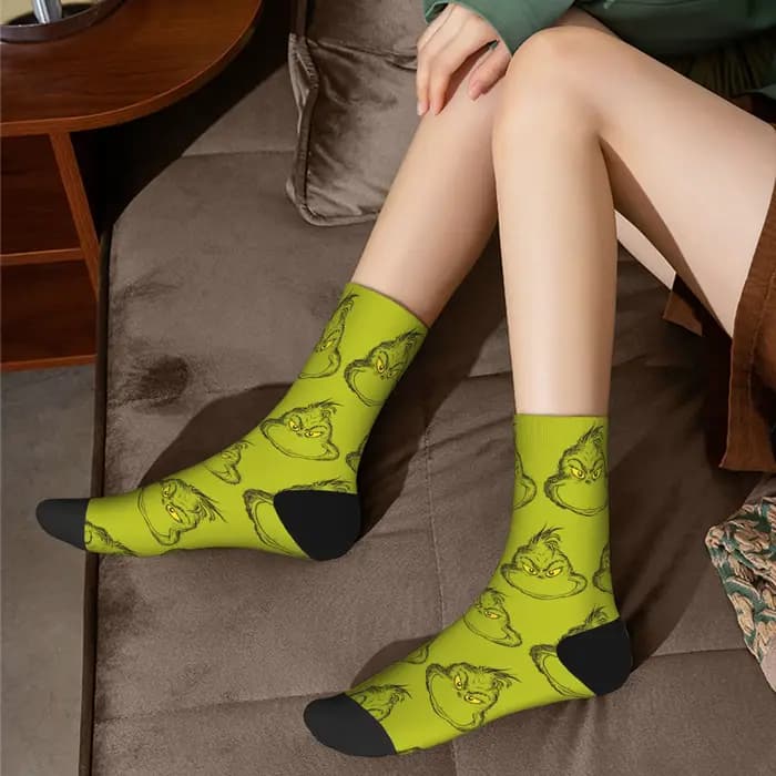 Nouvelles chaussettes pour hommes Hip Hop noël-s-vert-s-graissé chaussette Polyester Sport femmes