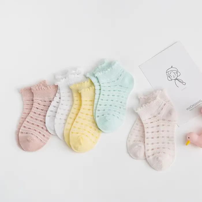 Chaussettes d'été en coton à carreaux pour bébé
